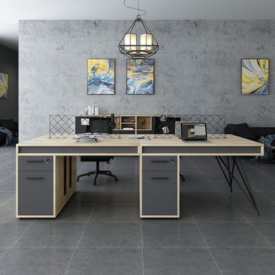 Simple Modern Office Furniture Table and Chair Combination for Open Staff Workstation