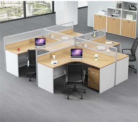 Customized Colors 4 People Office Partitions Table Workstation with Extendable Design