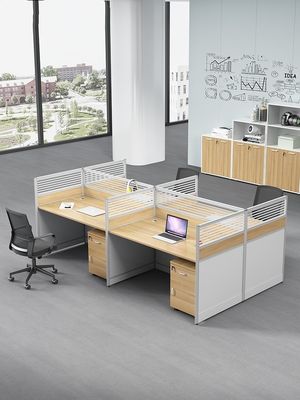 Customized Colors 4 People Office Partitions Table Workstation with Extendable Design