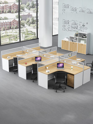 Customized Colors 4 People Office Partitions Table Workstation with Extendable Design