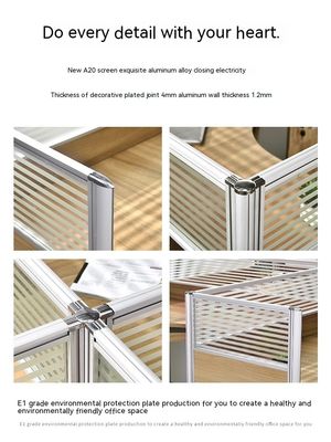 Customized Colors 4 People Office Partitions Table Workstation with Extendable Design