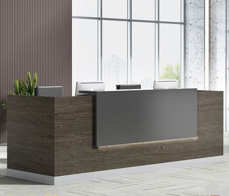 Wooden Light Luxury Office Counter for Business Reception and Beauty Salon Front Desk