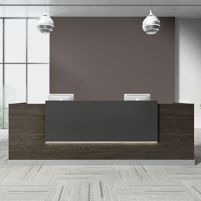 Wooden Light Luxury Office Counter for Business Reception and Beauty Salon Front Desk