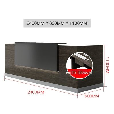 Wooden Light Luxury Office Counter for Business Reception and Beauty Salon Front Desk