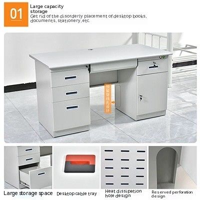 Customizable Thickened Steel Office Desk and Chair Combination with ISO Certification
