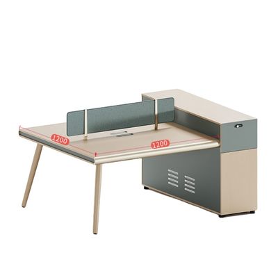 Customizable Staff Desks and Chairs Combination for Four People Office Workstation