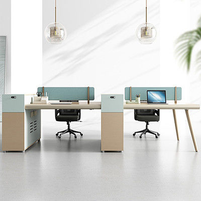 Customizable Staff Desks and Chairs Combination for Four People Office Workstation