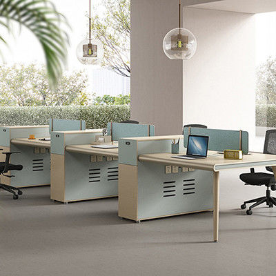 Customizable Staff Desks and Chairs Combination for Four People Office Workstation