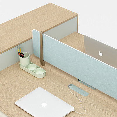 Customizable Staff Desks and Chairs Combination for Four People Office Workstation