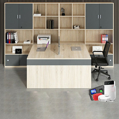 Double Seat Cabinet Screen Workstation Computer Desk Modernity Style for Finance Room