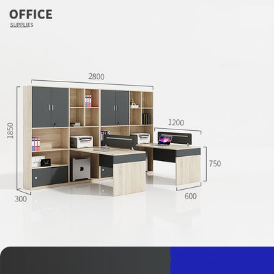 Double Seat Cabinet Screen Workstation Computer Desk Modernity Style for Finance Room