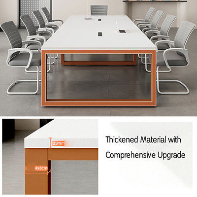 Customizable White Conference Table Simple Long Table for Multi Negotiation in Office