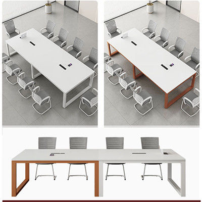 Customizable White Conference Table Simple Long Table for Multi Negotiation in Office