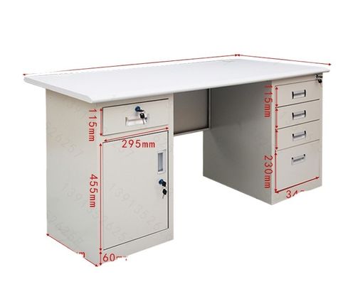 ISO9001/ISO14001 Certified Modern Stainless Steel Computer Desk with Lockable Drawer
