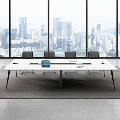 Solid Wood Office Furniture Customized Luxury White Conference Table Modern Meeting Room Table 10