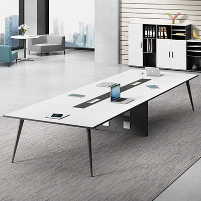 Solid Wood Office Furniture Customized Luxury White Conference Table Modern Meeting Room Table 10