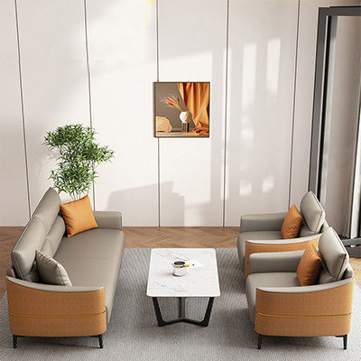 GENUINE Leather Modern Office Sofa Set Reception Sofa for Contemporary Office Talks