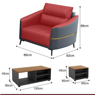GENUINE Leather Modern Office Sofa Set Reception Sofa for Contemporary Office Talks