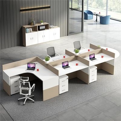 ISO Certified Office Furniture Supervisor Staff Desk and Chair Set for 4 Person Team