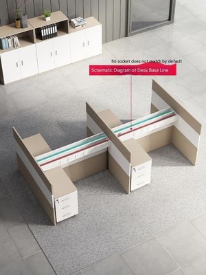 ISO Certified Office Furniture Supervisor Staff Desk and Chair Set for 4 Person Team