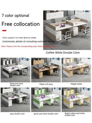 ISO Certified Office Furniture Supervisor Staff Desk and Chair Set for 4 Person Team