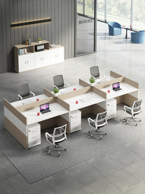 ISO Certified Office Furniture Supervisor Staff Desk and Chair Set for 4 Person Team