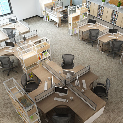 Simple Modular Panel Computer Office Cubicle Workstation for 2 4 6 People Desk Design