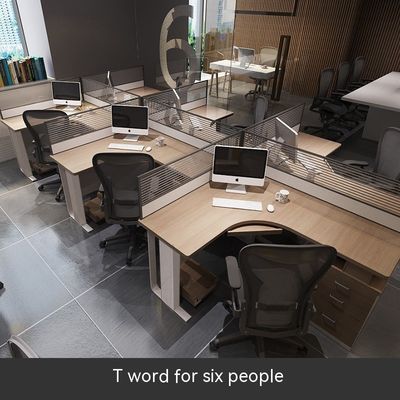 Simple Modular Panel Computer Office Cubicle Workstation for 2 4 6 People Desk Design
