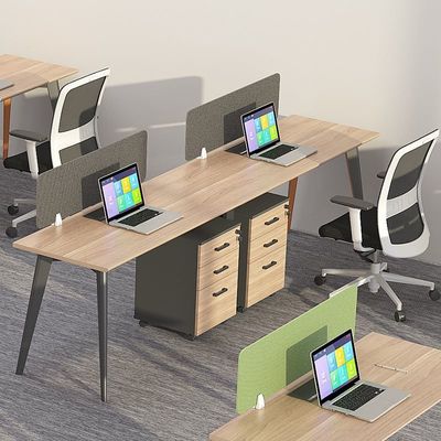 Extendable Office Furniture Combination for Four Artificial Positions in Modern Design
