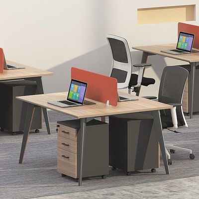 Extendable Office Furniture Combination for Four Artificial Positions in Modern Design