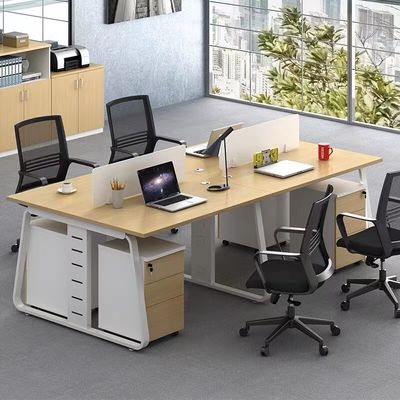 Modern Simple 4-6 Person Staff Position Combination Desk for Corporate Office Customizable