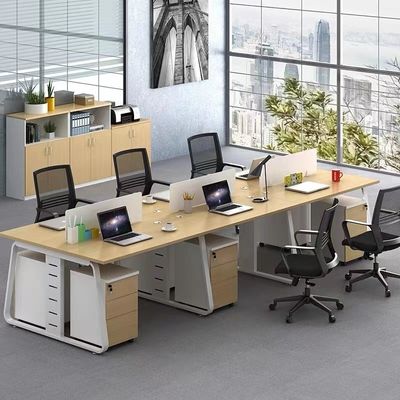 Modern Simple 4-6 Person Staff Position Combination Desk for Corporate Office Customizable