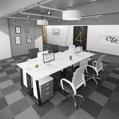 Modern Simple 4-6 Person Staff Position Combination Desk for Corporate Office Customizable