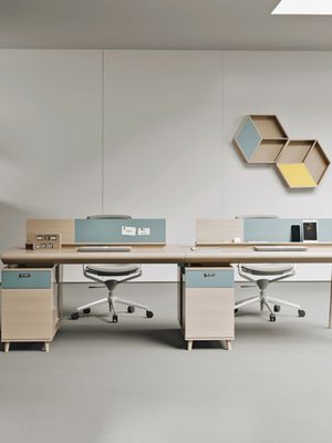 Wooden Modern Office Furniture Staff Desk with L Shaped Design and Y Mail Packing