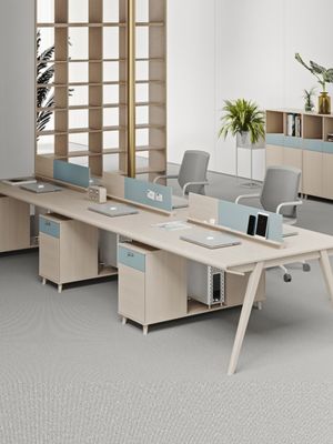 Wooden Modern Office Furniture Staff Desk with L Shaped Design and Y Mail Packing