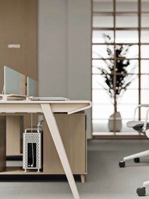 Wooden Modern Office Furniture Staff Desk with L Shaped Design and Y Mail Packing