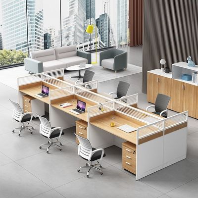 Four Artificial Bit Combination Office Desk and Chair for Multi-functional Business