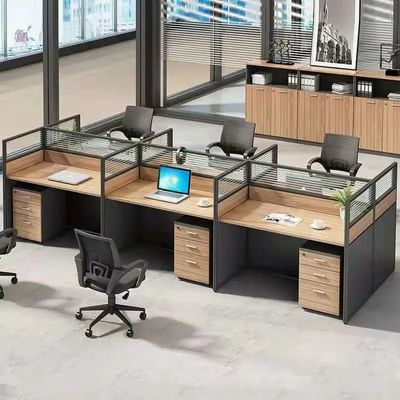 Supermarket Office Desk Staff Tables and Chairs Combination with Sturdy Construction