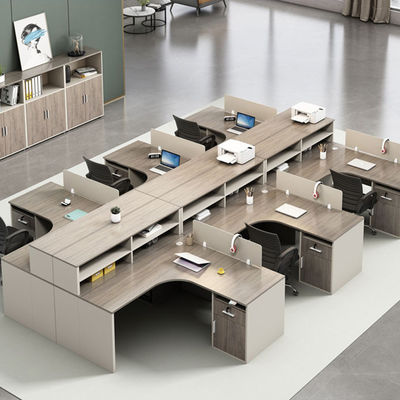 Modular Desk System for 4 People Customizable Office Furniture in Modern Design