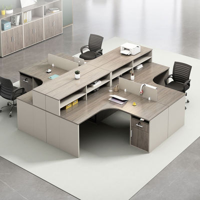 Modular Desk System for 4 People Customizable Office Furniture in Modern Design