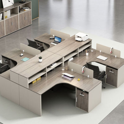 Modular Desk System for 4 People Customizable Office Furniture in Modern Design