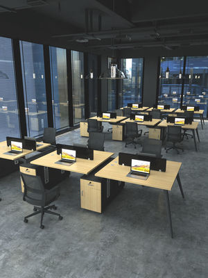 Customizable 4-6 Person Desk and Chair Combination Workstation for Business Premises