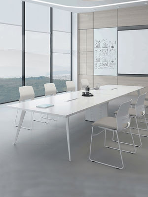 Modern White Conference Table for Office Training and Negotiation in Shopping Center