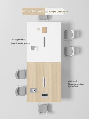 Modern White Conference Table for Office Training and Negotiation in Shopping Center