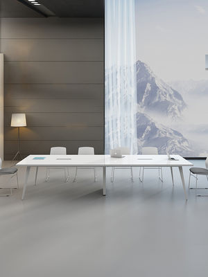 Modern White Conference Table for Office Training and Negotiation in Shopping Center