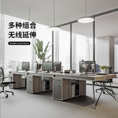 Solid Wood Industrial Style Office Staff Desk with Customized Colors and Mail Packing