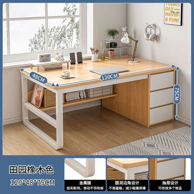 Simple Modern Office Furniture Iron Wood Bedroom Workbench Desk for in Home Offic