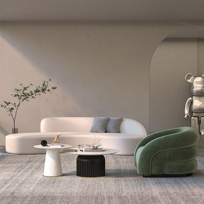 Mail Packing Five Star Hotel Lobby Lounge Area Sofa with Velvet Cloth Arc Combination