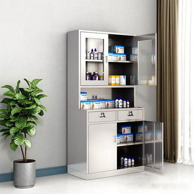 90*40*180cm Specifications Stainless Steel Medicine Cabinet for Hospital and Clinic
