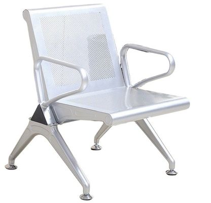 Modern Metal Stainless Steel Leather Continuous Row Chair Sofa for Public Waiting Area